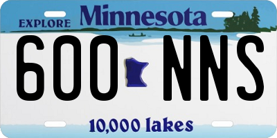 MN license plate 600NNS