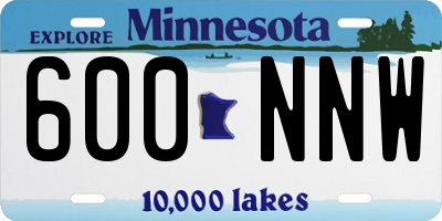 MN license plate 600NNW