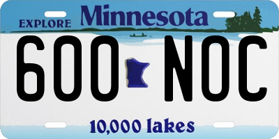 MN license plate 600NOC