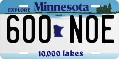MN license plate 600NOE