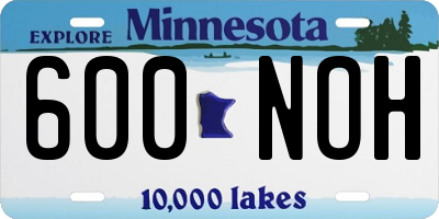 MN license plate 600NOH