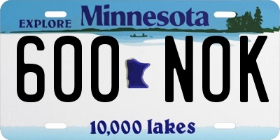 MN license plate 600NOK