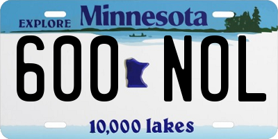 MN license plate 600NOL