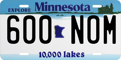 MN license plate 600NOM
