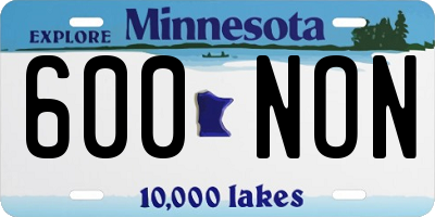 MN license plate 600NON