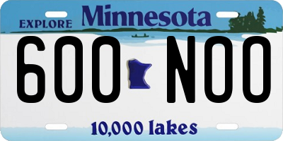 MN license plate 600NOO