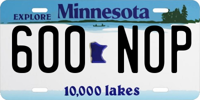 MN license plate 600NOP