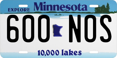 MN license plate 600NOS