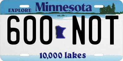 MN license plate 600NOT