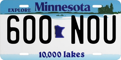 MN license plate 600NOU