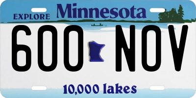 MN license plate 600NOV