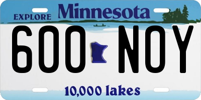 MN license plate 600NOY