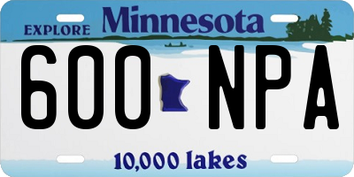 MN license plate 600NPA
