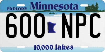MN license plate 600NPC