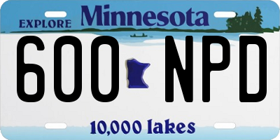 MN license plate 600NPD