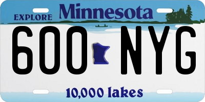 MN license plate 600NYG