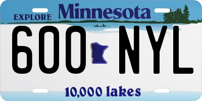 MN license plate 600NYL