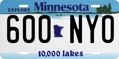MN license plate 600NYO