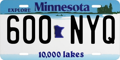 MN license plate 600NYQ