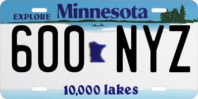 MN license plate 600NYZ