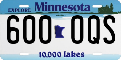 MN license plate 600OQS