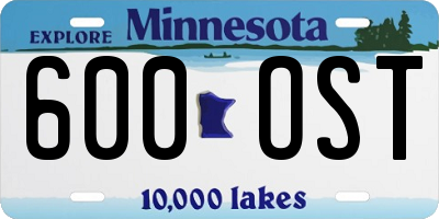MN license plate 600OST