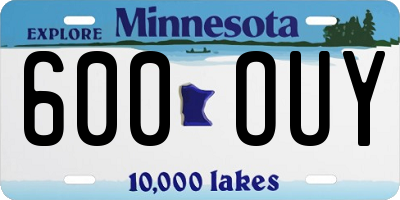 MN license plate 600OUY