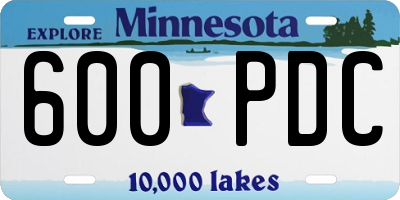 MN license plate 600PDC
