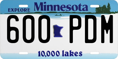 MN license plate 600PDM