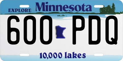 MN license plate 600PDQ