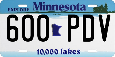 MN license plate 600PDV