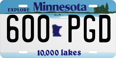 MN license plate 600PGD