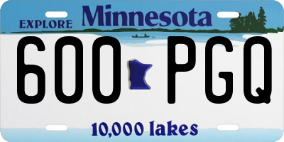 MN license plate 600PGQ