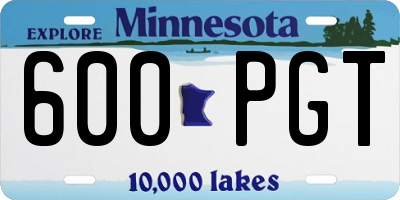 MN license plate 600PGT