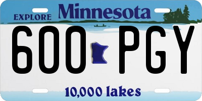MN license plate 600PGY
