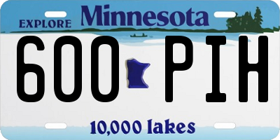 MN license plate 600PIH