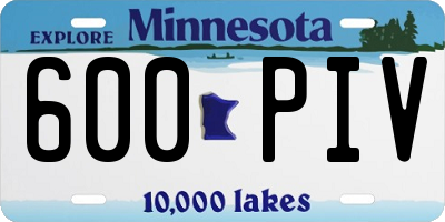 MN license plate 600PIV