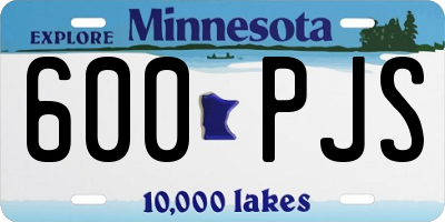MN license plate 600PJS