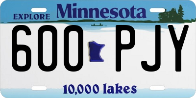 MN license plate 600PJY