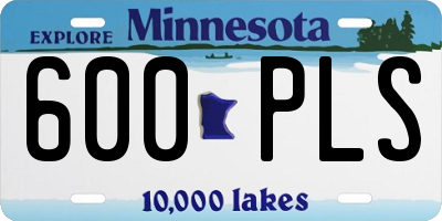 MN license plate 600PLS