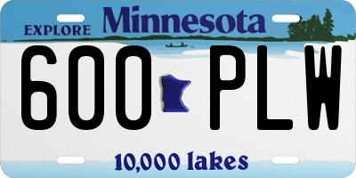 MN license plate 600PLW