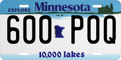 MN license plate 600POQ