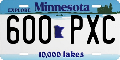 MN license plate 600PXC