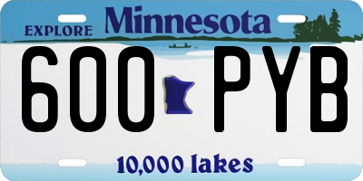 MN license plate 600PYB