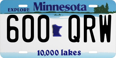 MN license plate 600QRW