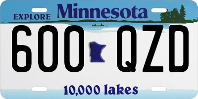 MN license plate 600QZD