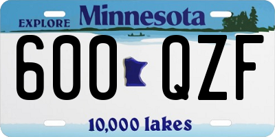 MN license plate 600QZF