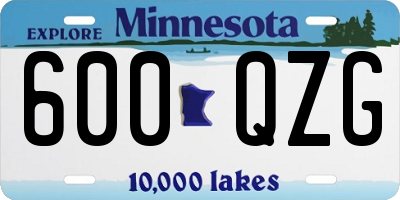 MN license plate 600QZG