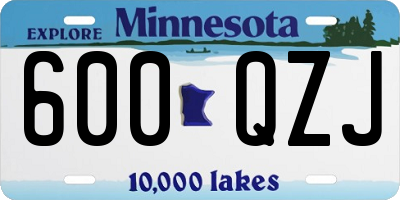MN license plate 600QZJ