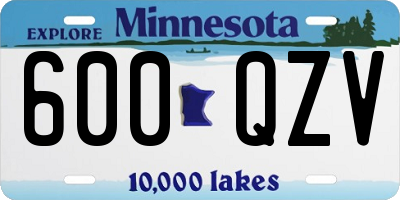 MN license plate 600QZV